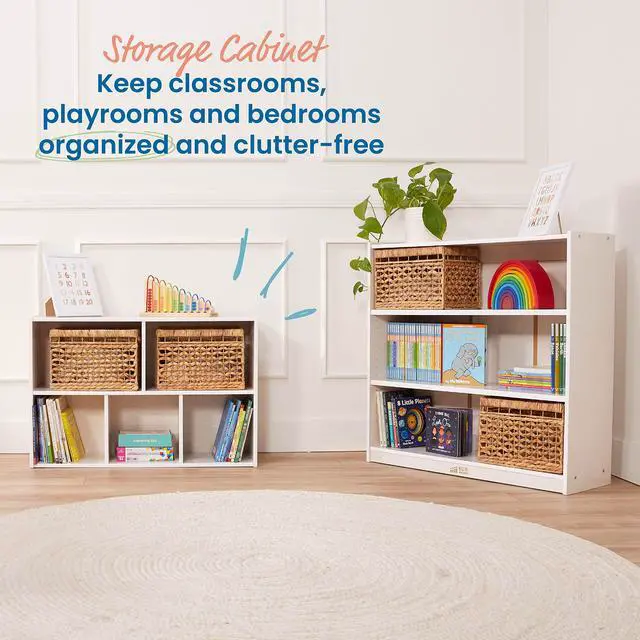Alt view image 4 of 7 - Streamline 5-Compartment Storage Cabinet, 24in, Classroom Furniture, White Wash