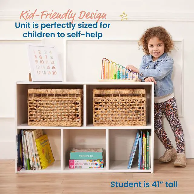 Alt view image 5 of 7 - Streamline 5-Compartment Storage Cabinet, 24in, Classroom Furniture, White Wash