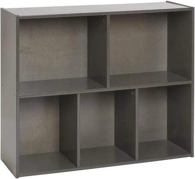Main image of Streamline 5-Compartment Storage Cabinet, 30in, Classroom Furniture, Grey Wash