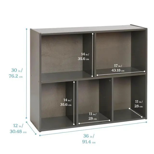 Alt view image 3 of 7 - Streamline 5-Compartment Storage Cabinet, 30in, Classroom Furniture, Grey Wash