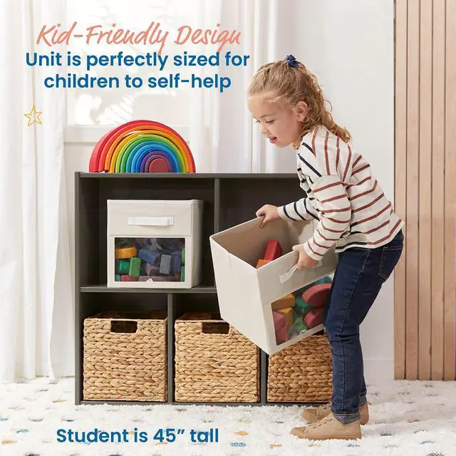 Alt view image 5 of 7 - Streamline 5-Compartment Storage Cabinet, 30in, Classroom Furniture, Grey Wash