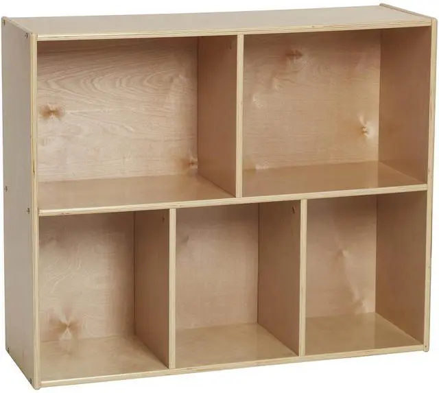 Main image of Streamline 5-Compartment Single-Sided Storage Cabinet, 30in, Kids Furniture, Natural