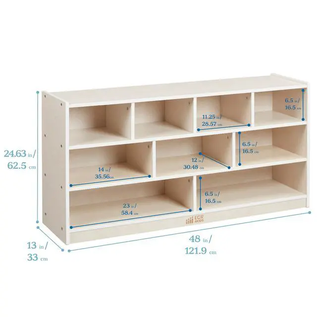 Alt view image 2 of 7 - Mobile Building Block Storage Cabinet, Large, Classroom Furniture, White Wash