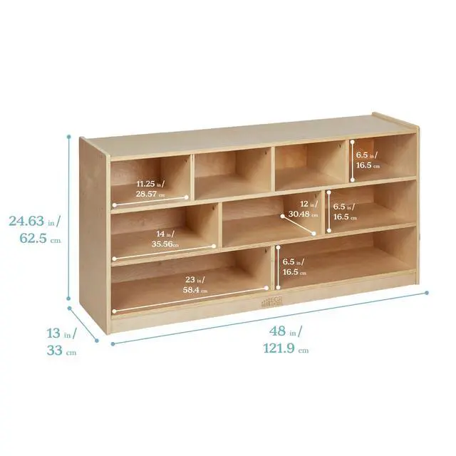 Alt view image 3 of 7 - Mobile Building Block Storage Cabinet, Large, Classroom Furniture, Natural