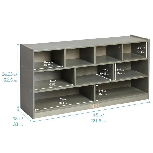 Alt view image 3 of 7 - Mobile Building Block Storage Cabinet, Large, Classroom Furniture, Grey Wash