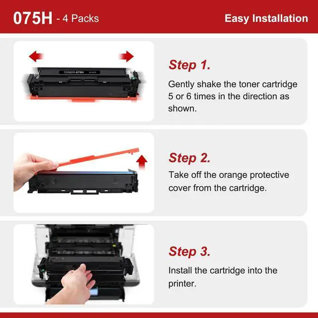 Alt view image 5 of 7 - 075H High Capacity Toner Cartridge MF665CDW Compatible Replacement for Canon 075H 075 H toner cartridge set for imageCLASS MF665Cdw MF663Cdw MF662Cdw LBP646Cdw LBP647Cdw MF660C LBP640C Printer, 4-Pack