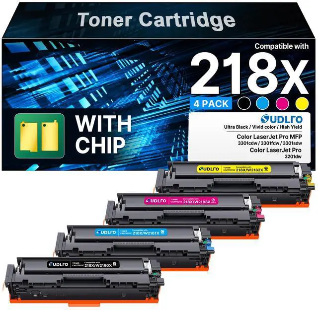 Main image of 218X Toner Cartridges 4 Pack Work for HP Mfp 3301fdw 3301cdw 3301sdw 3201dw | 218x toner cartridges Work for HP laser jet pro mfp 3301 toner 3301cdw 3301sdw 3201dw 4Pack 218 for hp 218x toner