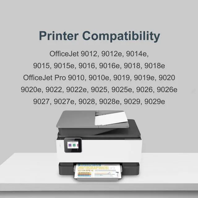 Alt view image 7 of 7 - 962XL Ink Cartridges Replacement for HP 962XL Ink Cartridges Combo Pack 962 XL Work for Officejet Pro 9015e 9010 9025e 9015 9025 9018e 9025e 9020 Printer 4-Pack (BK Y M C)