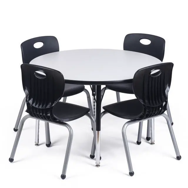 Alt view image 4 of 7 - Round Activity Kids Table About 36 inch (90cm) - Height Adjustable Legs - Durable Spray Edge - for Commercial Spaces