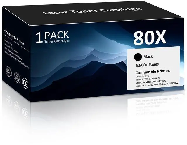 Main image of 80X CF280X High Yield Toner Cartridge Compatible for HP 80X CF280X 80A CF280A Toner for HP Pro 400 M401A M401D M401N M401DNE MFP M425DN Ink Black 1 Pack