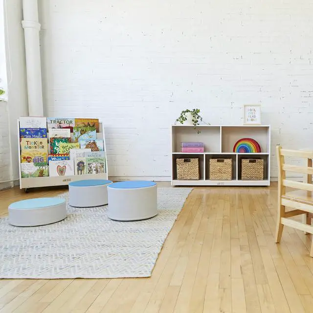 Alt view image 2 of 7 - SoftZone Colorful Round Ottoman Seating Set, Classroom Furniture, Contemporary, 3-Piece