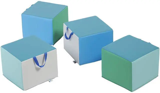 Main image of SoftZone Children's Cozy Cube Seat with Handle, Classroom Furniture, Contemporary, 4-Piece