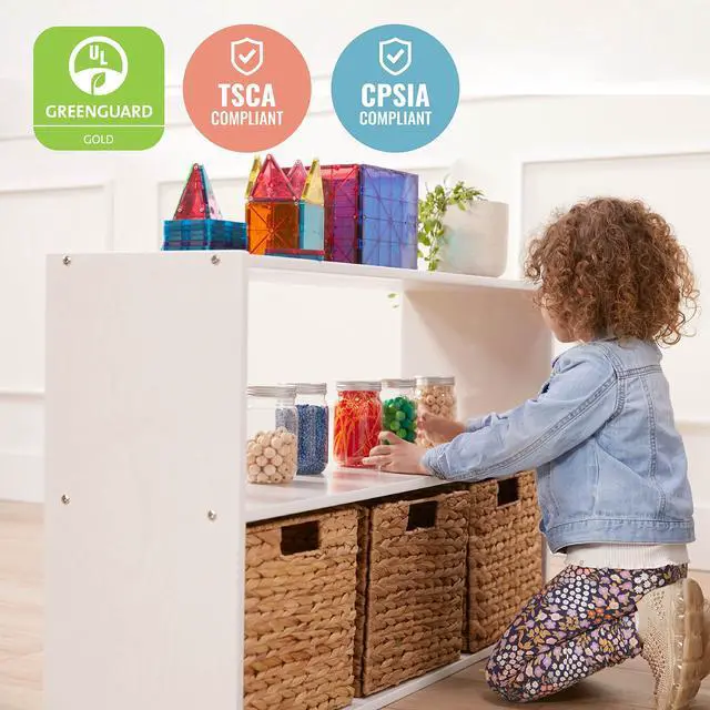 Alt view image 6 of 7 - Streamline 2-Shelf Double-Sided Storage Cabinet, 24in, Classroom Furniture, White Wash