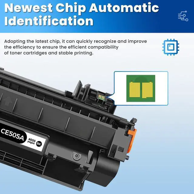 Alt view image 5 of 7 - 05A CE505A Toner Cartridges Black (2-Pack) Laser Jet P2035 P2050 P2056 Compatible with HP 05A 05X Toner Cartridges for Laser Jet Enterprise P2035n P2055d P2055dn P2055x