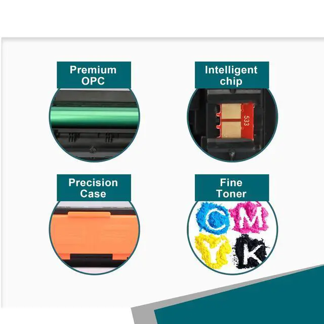 Alt view image 4 of 6 - 410A Toner Cartridges - Replacement for HP Color LaserJet Pro MFP M477fnw,M477fdw,M477fdn,M452dn,M452dw, M452nw,M477 M452 Series (Black, Cyan, Magenta, Yellow)