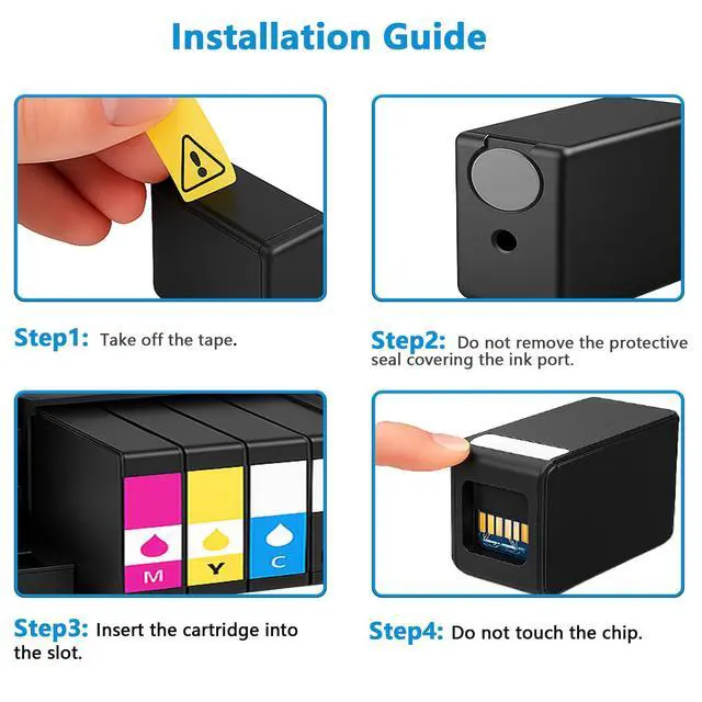 Alt view image 6 of 7 - 65XL Ink Cartridge Combo Pack Compatible for HP 65 HP65 XL Fit for Officejet Envy 5055 DeskJet 3755 3700 3772 2600 3752 Envy 5000 5052 5070 AMP 100 120 Printer 2-Pack Black Tri-Color with V28.5.1 Chip