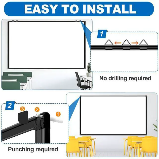 Alt view image 4 of 7 - 6'x4' Large Magnetic White Board Dry Erase Whiteboard with Black Aluminum Frame, 72"X48" Magnet Presentation Wall Boards for Office, Classroom, School, Home