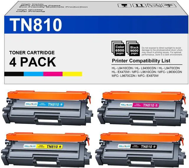 Main image of TN810 TN810XL Toner Cartridge 4 Pack Replacement for Brother TN810 TN810XL | TN-810 TN-810XL Toner Compatible for Brother MFC-L9610CDN HL-L9410CDN MFC-L9630CDN HL-L9430CDN (TN810 Toner 4Pack,BCMY)