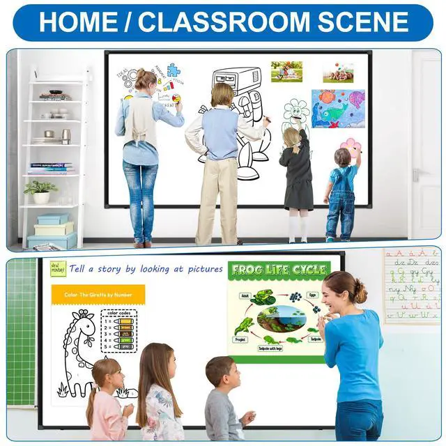 Alt view image 7 of 7 - 6'x4' Large Magnetic White Board Dry Erase Whiteboard with Black Aluminum Frame, 72"X48" Magnet Presentation Wall Boards for Office, Classroom, School, Home