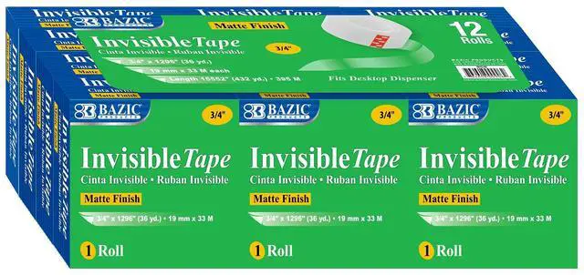 Main image of Invisible Tape Refill, 3/4 in x 1296 in, 12 Ct, 12-Case | fit standard dispensers