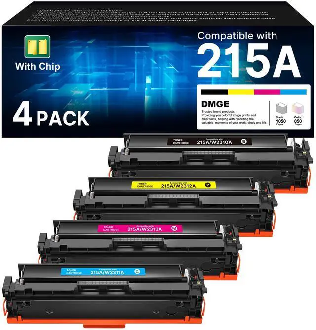 Main image of 215A Toner Cartridges 4 Pack for HP 215A W2310A W2311A W2312A W2313A | Compatible for HP Color Laseret Pro MFP M182nw M183fw M183fdw M155dw M155nw Series Printer (BK/C/M/Y, with Chip)