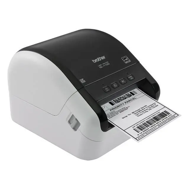 Alt view image 2 of 5 - QL-1100 Wide Format Thermal Label Printer - USB Connectivity, 4" Wide, 300 x 300 dpi, 69 Labels Per Minute Professional Monochrome Postage and Barcode, Includes 1 Roll of 400 Address Labels