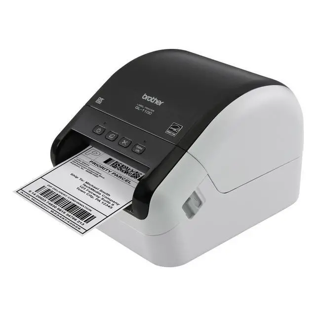 Alt view image 3 of 5 - QL-1100 Wide Format Thermal Label Printer - USB Connectivity, 4" Wide, 300 x 300 dpi, 69 Labels Per Minute Professional Monochrome Postage and Barcode, Includes 1 Roll of 400 Address Labels