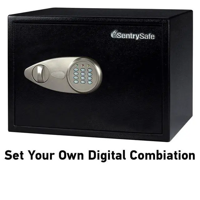 Alt view image 3 of 7 - Black Home Safe with Shelf and Digital Keypad, Large Safe for Laptop, Documents, Money, Exterior: 10.6 x 16.9 x 14.6 Inches, X125