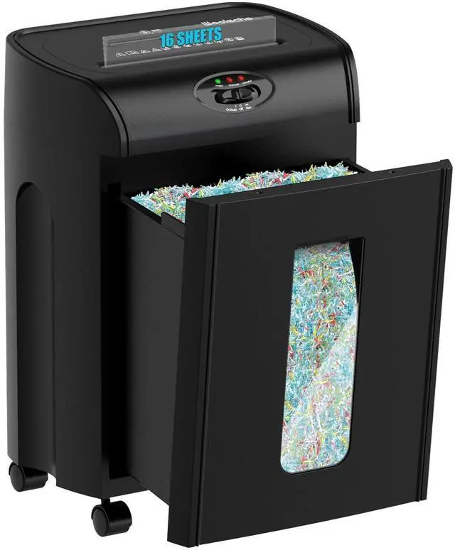 Main image of Paper Shredder, 16-Sheet Cross Cut with 4.76-Gallon Pull Out Basket, P-4 Security Level, 3-Mode Design Shred Paper and CD/Credit Card, Durable&Fast with Jam Proof System Shredder for Office