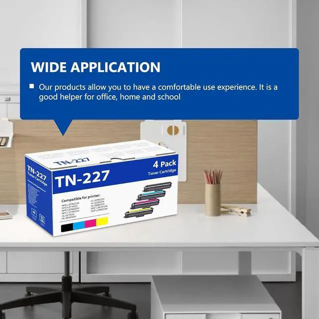 Alt view image 6 of 7 - TN227 High Yield Toner Cartridge 4 Pack TN 227 TN-227BK/C/M/Y Replacement for Brother TN227 TN223 TN-227 HL-L3270CDW HL-L3210CW HL-L3230CDW HL-L3230CDN HL-L3290CDW Printer (TN-227BK/C/M/Y)