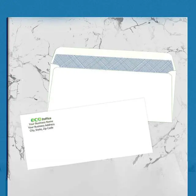 Alt view image 6 of 6 - 2500#10 Custom Printed Security Tinted Envelopes Letter Size Self Seal, Windowless Mailing Envelopes, Personalized with Logo and Address, Size 4-1/8 X 9-1/2", 24 LB Plain White