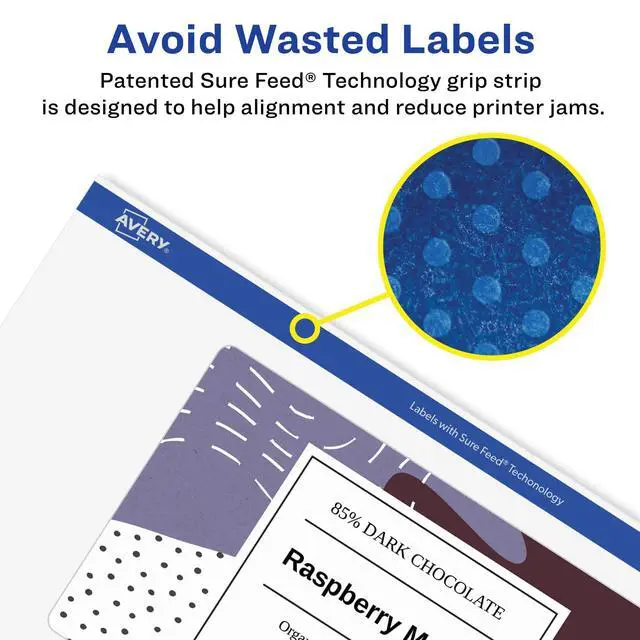 Alt view image 4 of 6 - Glossy Clear Rectangle Labels, Sure Feed Technology, 2.5" x 5", 300 Glossy Clear Labels, Print-to-The-Edge, Laser/Inkjet Printable