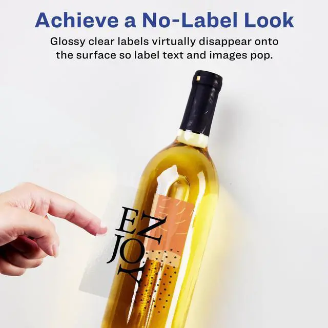 Alt view image 2 of 6 - Glossy Clear Rectangle Labels, Sure Feed Technology, 2.5" x 5", 300 Glossy Clear Labels, Print-to-The-Edge, Laser/Inkjet Printable