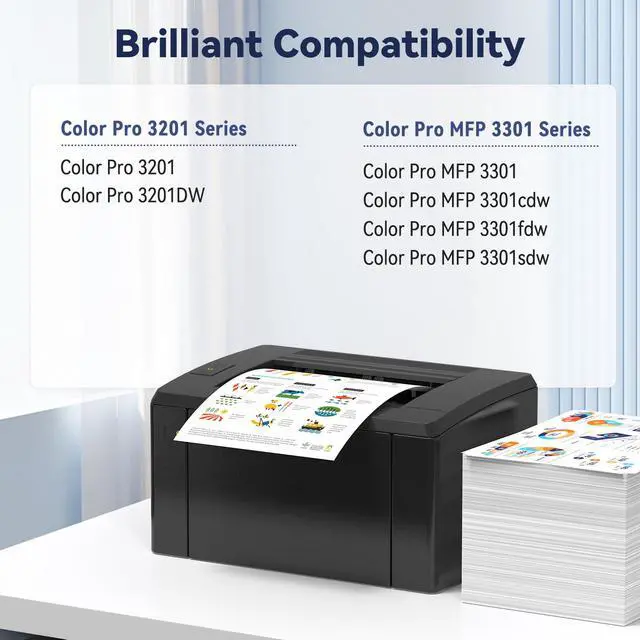 Alt view image 2 of 6 - 218X High Capacity Compatible Toner Cartridges with Chip Replacement for HP 218X W2180X 218A Works with 3201 3201DW MFP 3301 3301cdw 3301fdw 3301sdw Series Printer 4-Pack Color