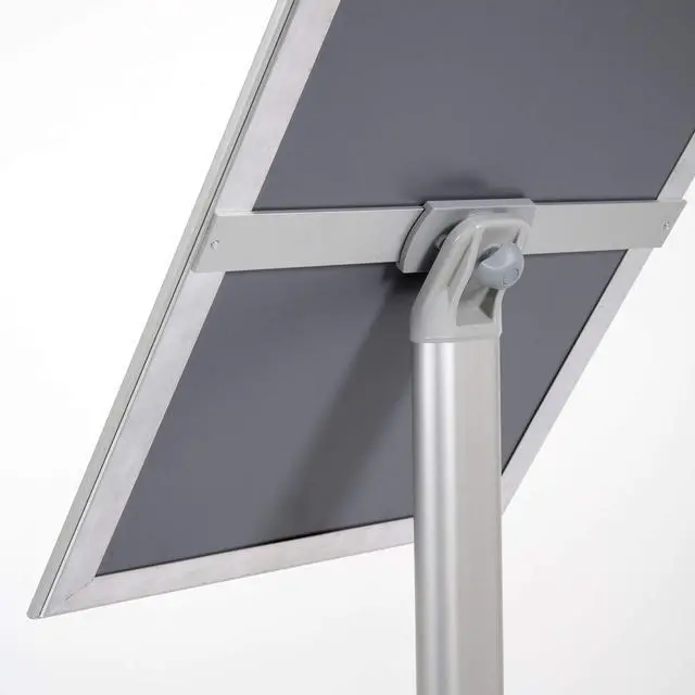 Alt view image 4 of 7 - Decorative Sign Holder, Pedestal Sign Holder with 8.5x11 Inch Brochure Holder, Floor Standing, Aluminum, Front Loading, Easy Open, Poster, Advertisement Post (Silver, Frame - 8.5x11 inch)