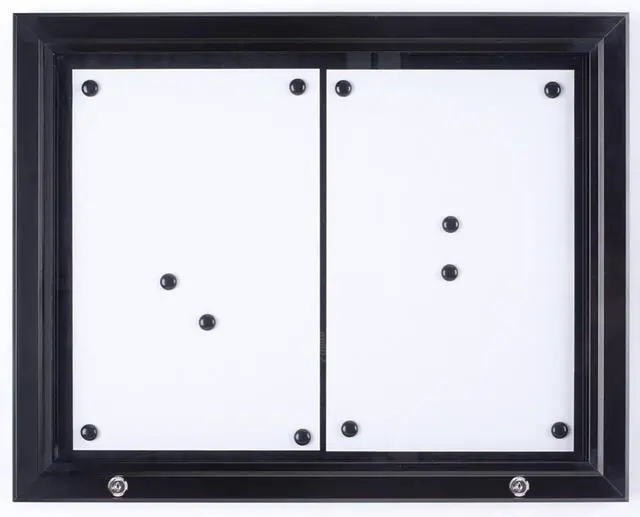 Main image of Weather Resistant, Magnetic Surface, Bulletin Board with Swing-Open Locking Door, Wall Mounted, Matte Black Finish Aluminum Frame, for Indoor Or Outdoor Use