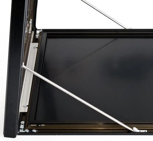 Alt view image 4 of 5 - Weather Resistant, Magnetic Surface, Bulletin Board with Swing-Open Locking Door, Wall Mounted, Matte Black Finish Aluminum Frame, for Indoor Or Outdoor Use