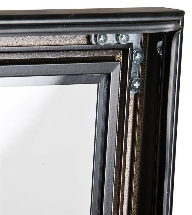 Alt view image 3 of 5 - Weather Resistant, Magnetic Surface, Bulletin Board with Swing-Open Locking Door, Wall Mounted, Matte Black Finish Aluminum Frame, for Indoor Or Outdoor Use