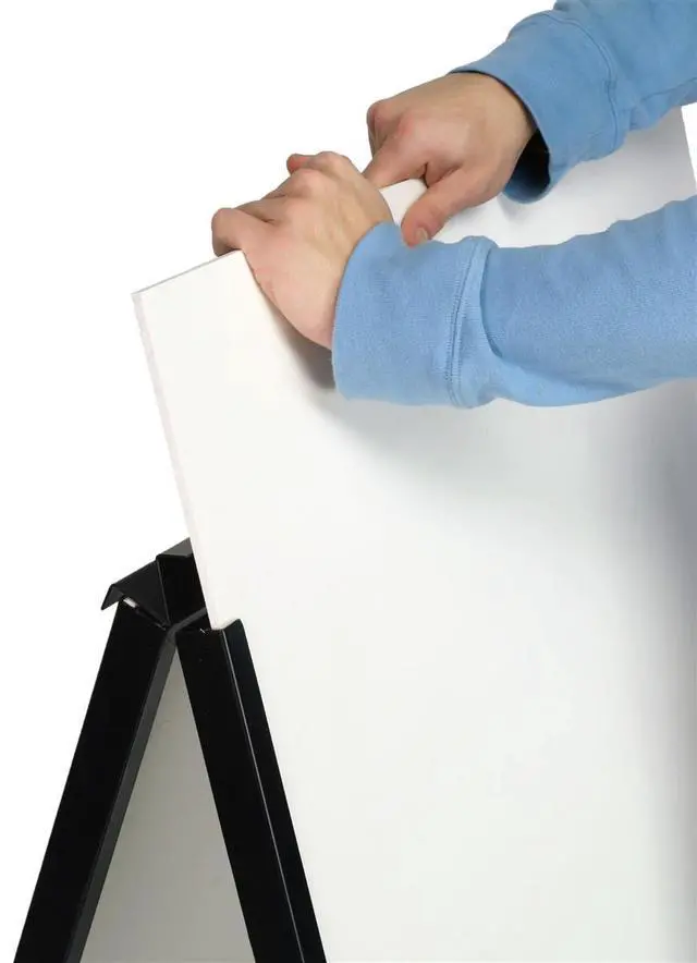 Alt view image 4 of 6 - Black Finish Steel Sidewalk Sign Frame, 30-3/8 x 43 x 25-1/4-Inch, Double-Sided, A-Frame Style, for Outdoor Use