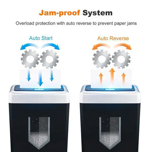 Alt view image 5 of 7 - 15-Sheet Cross-Cut 40-Min Heavy Duty Paper Shredder for Home Office | Anti-jam, 60dB Whisper-Quiet, P-4 High Security, Shredder for CDs, Staples, 5 Gal Pullout Bin, Easy-roll Casters C169-B