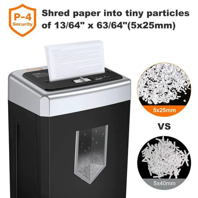 Alt view image 6 of 7 - 15-Sheet Cross-Cut 40-Min Heavy Duty Paper Shredder for Home Office | Anti-jam, 60dB Whisper-Quiet, P-4 High Security, Shredder for CDs, Staples, 5 Gal Pullout Bin, Easy-roll Casters C169-B