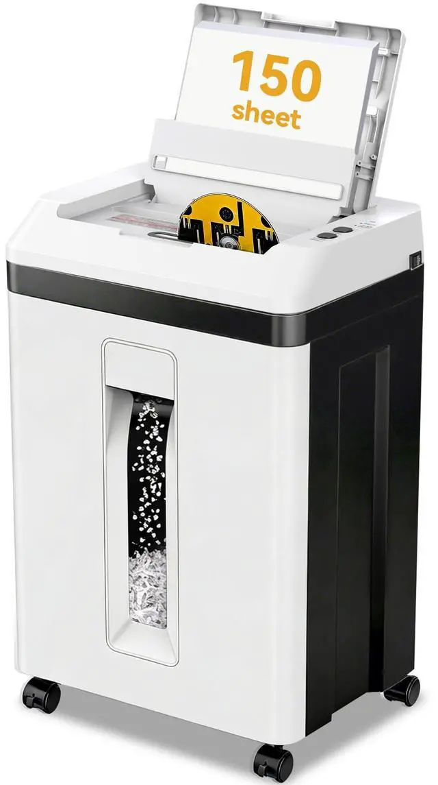Main image of 150-Sheet Paper Shredder Heavy Duty, Micro Cut and CDs/Cards, P5 Ultra Security, 60 Min Non Stop Shredder for Home Office, 5.3 Gallon Bin with Wheels, <60 dB (OL289)