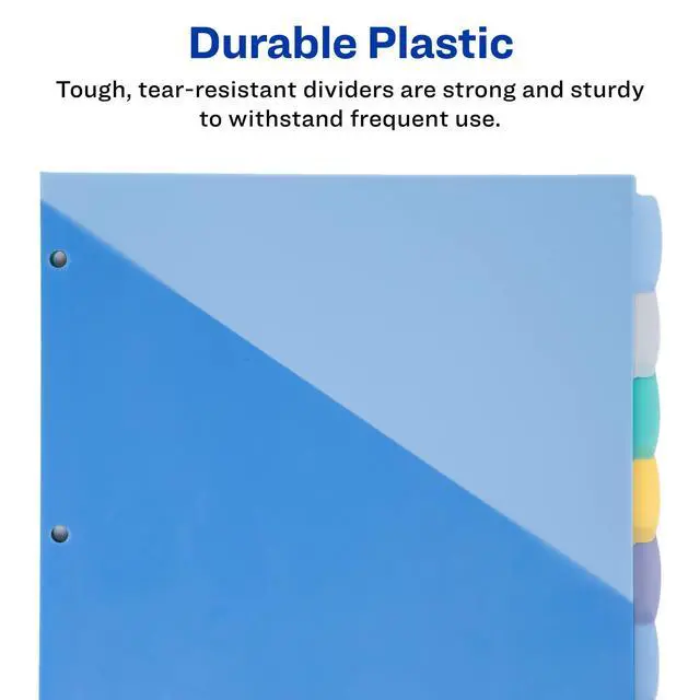 Alt view image 5 of 7 - Write & Erase Pocket Plastic Dividers for 3 Ring Binders, 8-Tab Sets, Multicolor, Tabs Viewable Beyond Sheet Protectors, 24 Sets (16177)
