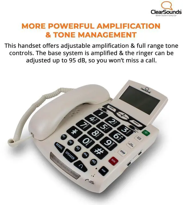 Alt view image 2 of 7 - CSC600 UltraClear Amplified Corded Phone with Medical Emergency Buttons - Single-Line Operation, AC Powered