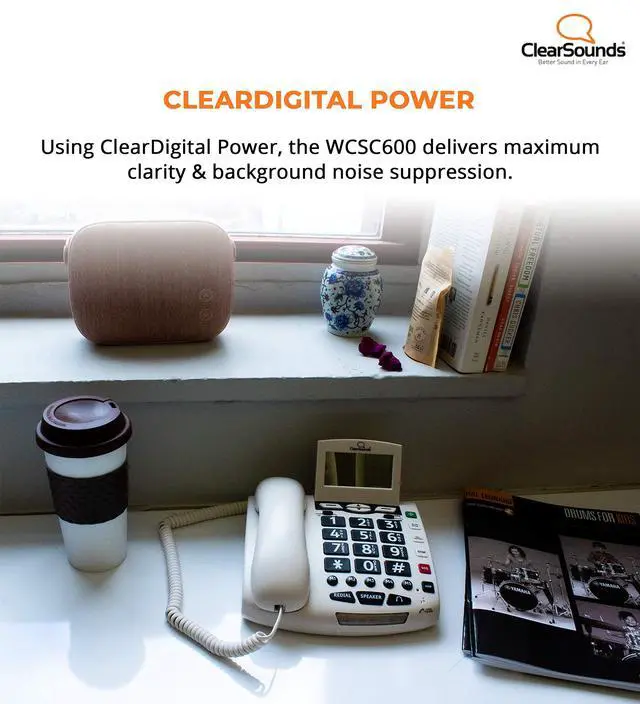Alt view image 3 of 7 - CSC600 UltraClear Amplified Corded Phone with Medical Emergency Buttons - Single-Line Operation, AC Powered