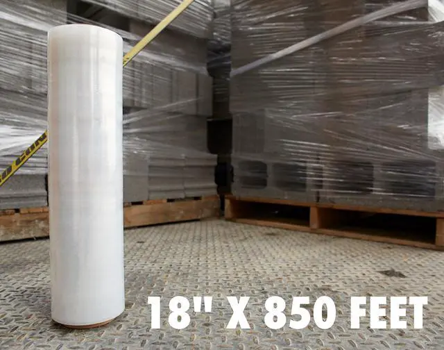 Alt view image 4 of 7 - 18 Inch X 850 feet Tough Pallet Shrink Wrap, 80 Gauge Industrial Strength, Commercial Grade Strength Film, Moving & Packing Wrap, for Furniture, Boxes, Pallets (8-Pack)