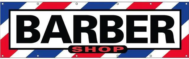 Main image of Barber Shop Vinyl Banner Business Sign With Metal Grommets (4x12)
