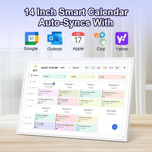 Alt view image 4 of 7 - Digital Calendar, Smart WiFi Electronic Calendar&Chore Chart, IPS Touch Screen HD Display for Family Schedules, Share Moments Instantly from Anywhere (14)
