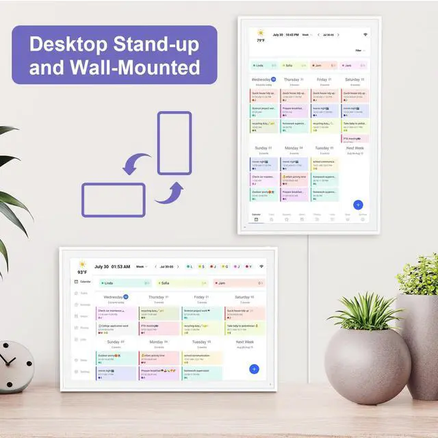 Alt view image 2 of 7 - Digital Calendar, Smart WiFi Electronic Calendar&Chore Chart, IPS Touch Screen HD Display for Family Schedules, Share Moments Instantly from Anywhere (14)