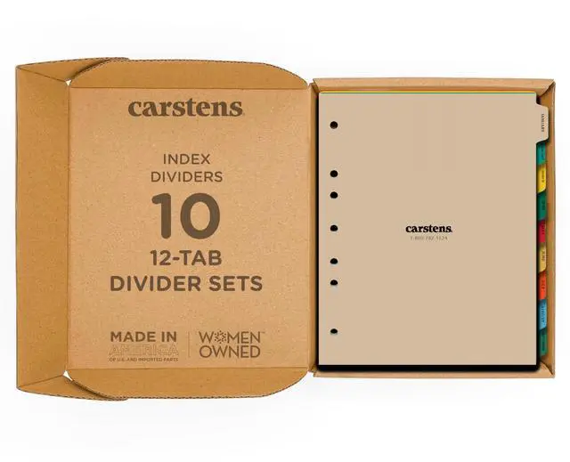 Main image of Heavy Duty Plastic Monthly Divider Set, 12-Tab, Multi-Color, for Side-Opening 3-Ring Binders, Case of 10